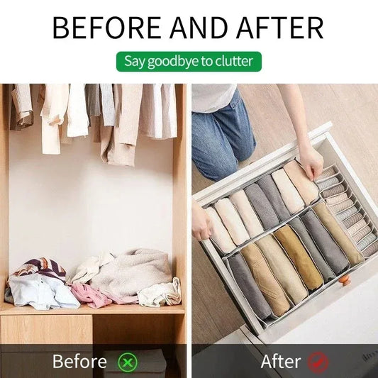 Clothes Organizer Jeans Storage Box Organizer Box Wardrobe Clothes Storage Boxes with Compartments Socks Underwears Bras Storage