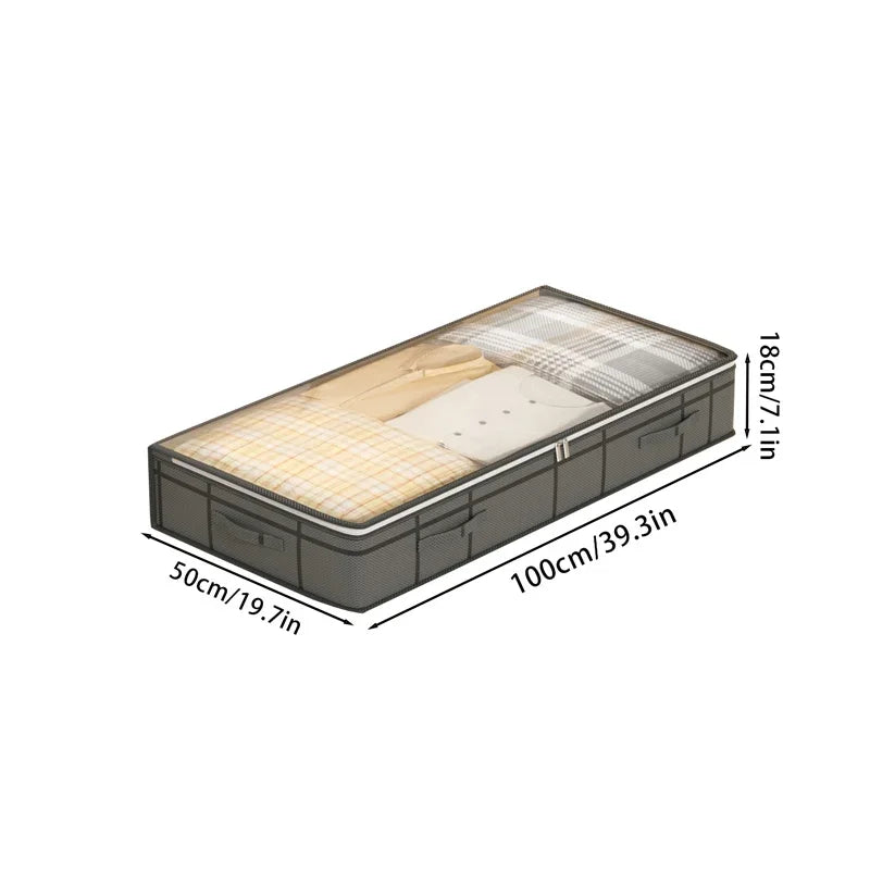 1PC foldable non-woven bed bottom storage bag Large capacity clothing blanket storage bag Tidy bedroom closet dust