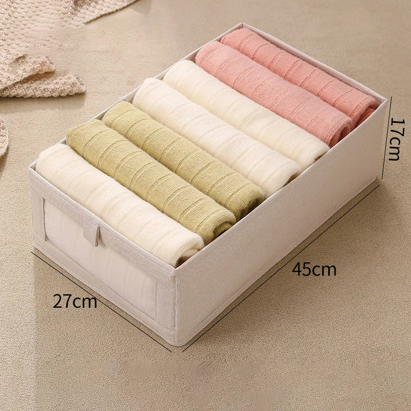 1PC Fabric Window Cotton Linen Storage Box Wardrobe Storage And Arrangement Large Clothing Storage Box Toys Can Be Folded