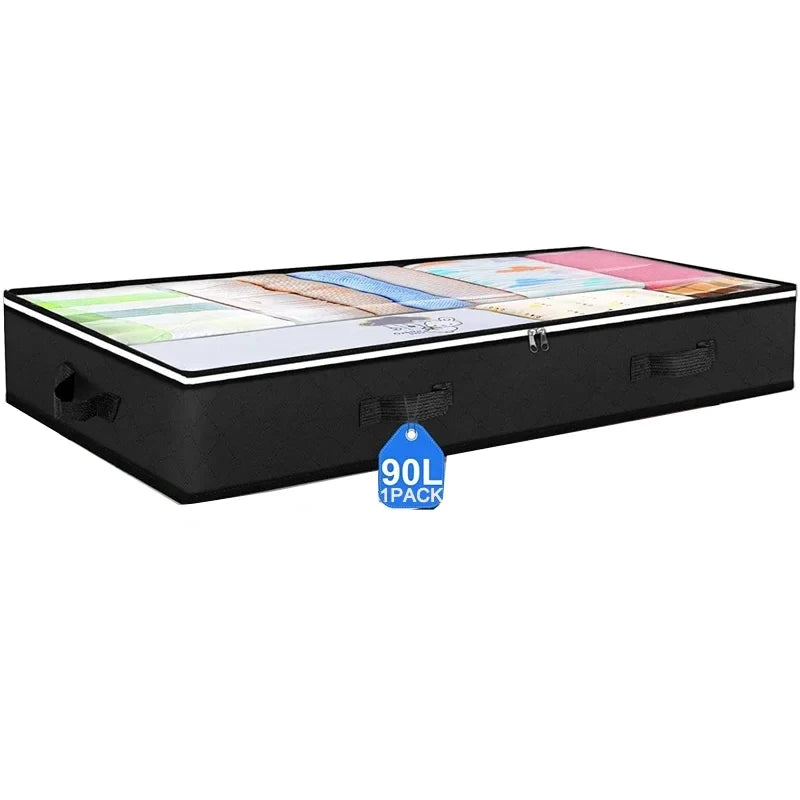 Non-woven Underbed Quilt Storage Bag Organizer Wardrobe Clothes Dust Moisture-proof Finishing Bag Foldable Storage Box
