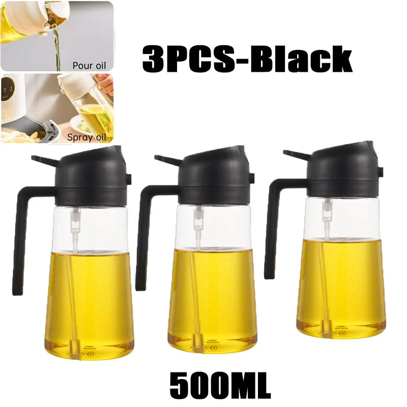 200/300/500ml Oil Spray Bottle BBQ Cooking Olive Oil Sprayer Plastic Baking Oil Spray Empty Bottle Vinegar Bottle Or Oil brush
