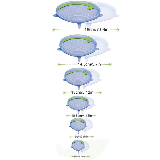 Silicone Six-Piece Set Fresh-Keeping Cover Stretch 6-Piece Set Bowl Cover Refrigerator Microwave Sealed Fresh-Keeping Film