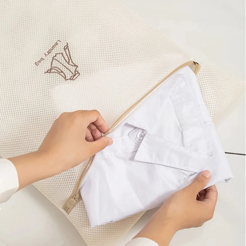 Embroidery Print Laundry Bag Set7Pcs Fine Mesh Washing Pouch for Delicates Household Clothes Cleaning Machine Washable Organizer