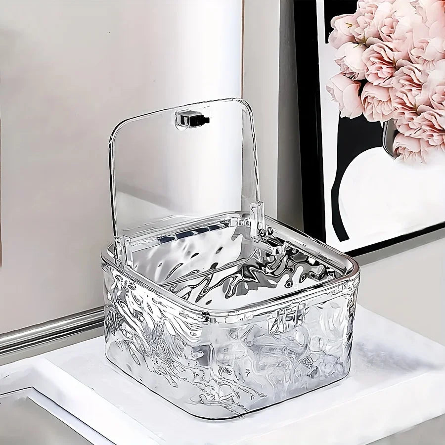 Hair Accessories Organizer Storage Box Clear Acrylic Hair Tie Organizer for Headband, Bows, Cotton Swab Organization, Bathroom