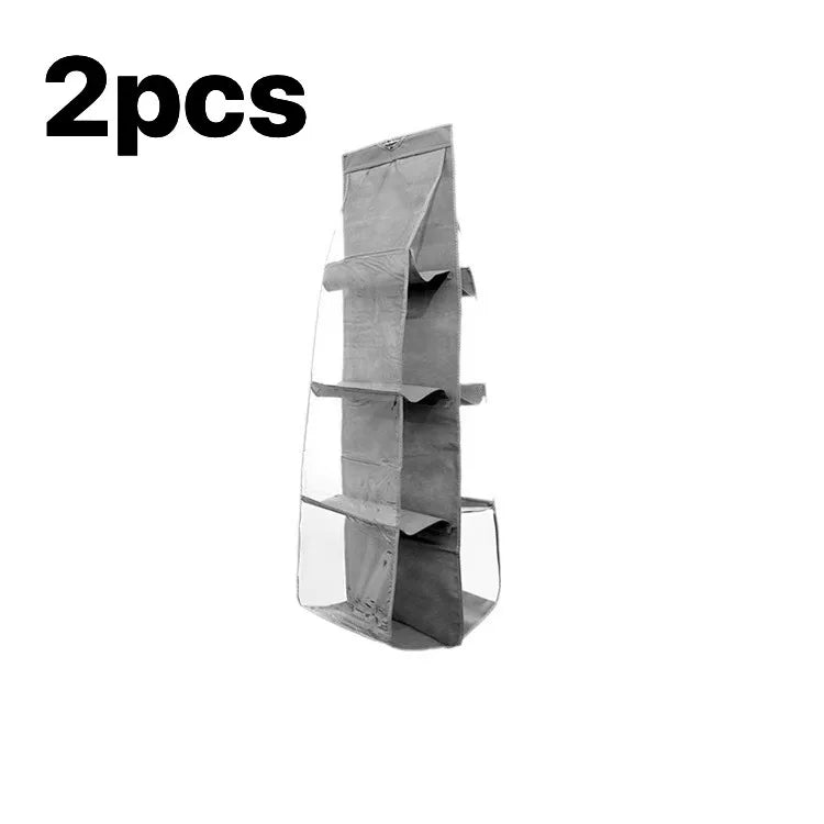 Handbag Hanging Storage Bag Storage Hanging Bag Non-Woven Multi-Layer Wardrobe Storage Dustproof Double-Sided Storage Bag