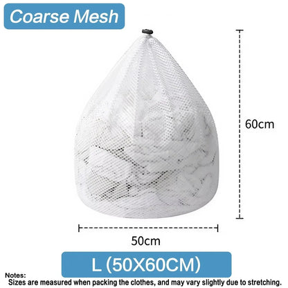 1PC Drawstring Laundry Bag Large Capacity 4 Size Fine Mesh Coarse Mesh Wash Bag For Clothes Jeans Blankets Durable Washing Net