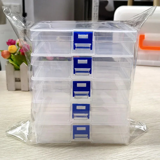 5 pcs Transparent Lockable Box Small Object Storage Box Fishing Gear Accessories Box Plastic Material