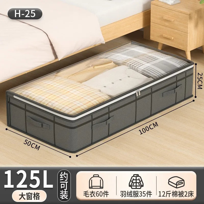 1PC foldable non-woven bed bottom storage bag Large capacity clothing blanket storage bag Tidy bedroom closet dust