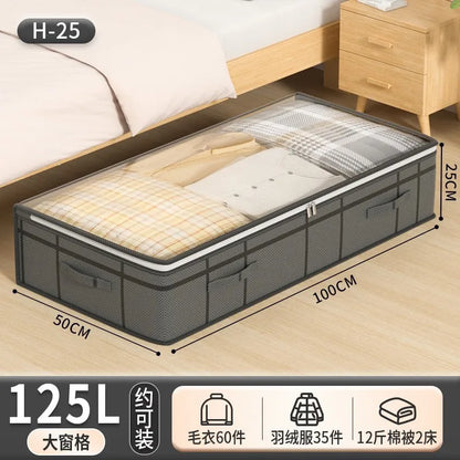 1PC foldable non-woven bed bottom storage bag Large capacity clothing blanket storage bag Tidy bedroom closet dust