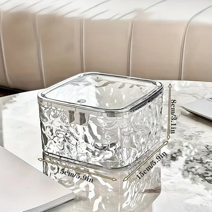 Hair Accessories Organizer Storage Box Clear Acrylic Hair Tie Organizer for Headband, Bows, Cotton Swab Organization, Bathroom