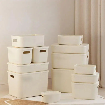 Ins Style Storage Box with Lid Dustproof Cosmetics Clothing Grocery Storage Bedroom Dormitory Storage Box Toy Storage