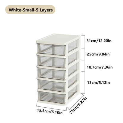 2-6 Layers small Desktop Storage Box with Drawer Heightened Table Organizer Plastic Office storage cabinet  for home Stationery