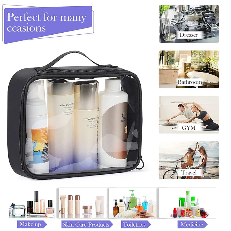 Storage Bag Travel Toiletry Transparent Large Capacity Waterproof Convenient Portable Utility Men Women Cosmetic Bag Accessory