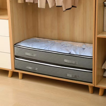 2pcs under the bed quilt storage bag with cover can be folded, can be used for bedding clothes toys with 4 reinforced handle