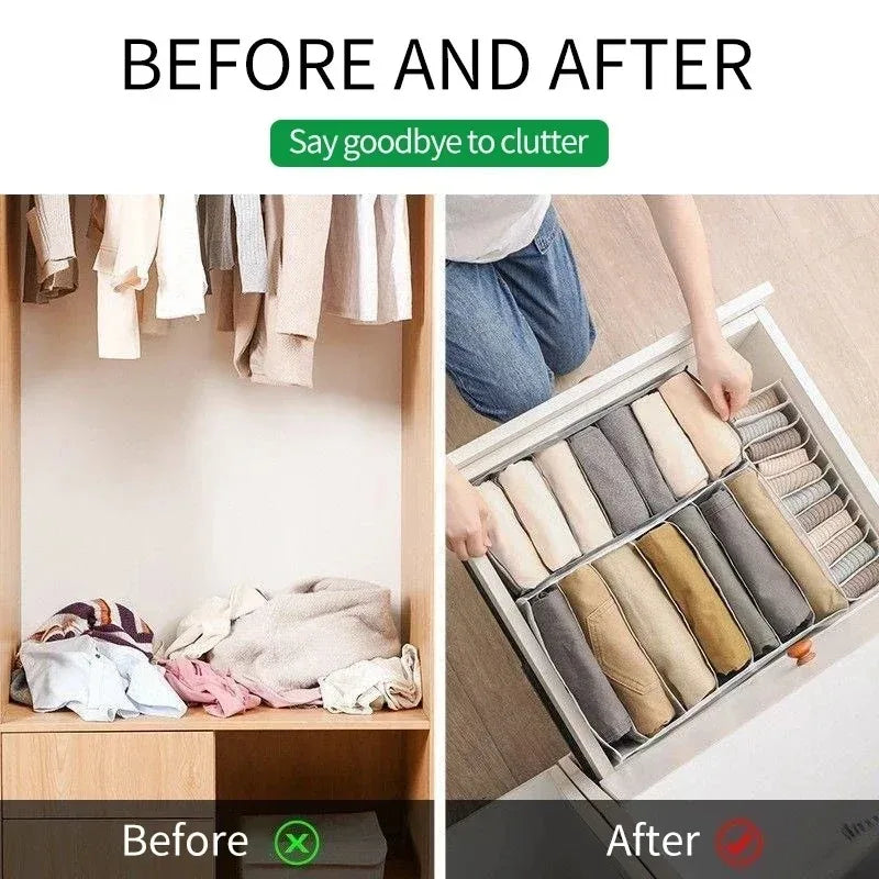 Clothes Organizer Jeans Storage Box Organizer Box Wardrobe Clothes Storage Boxes with Compartments Socks Underwears Bras Storage
