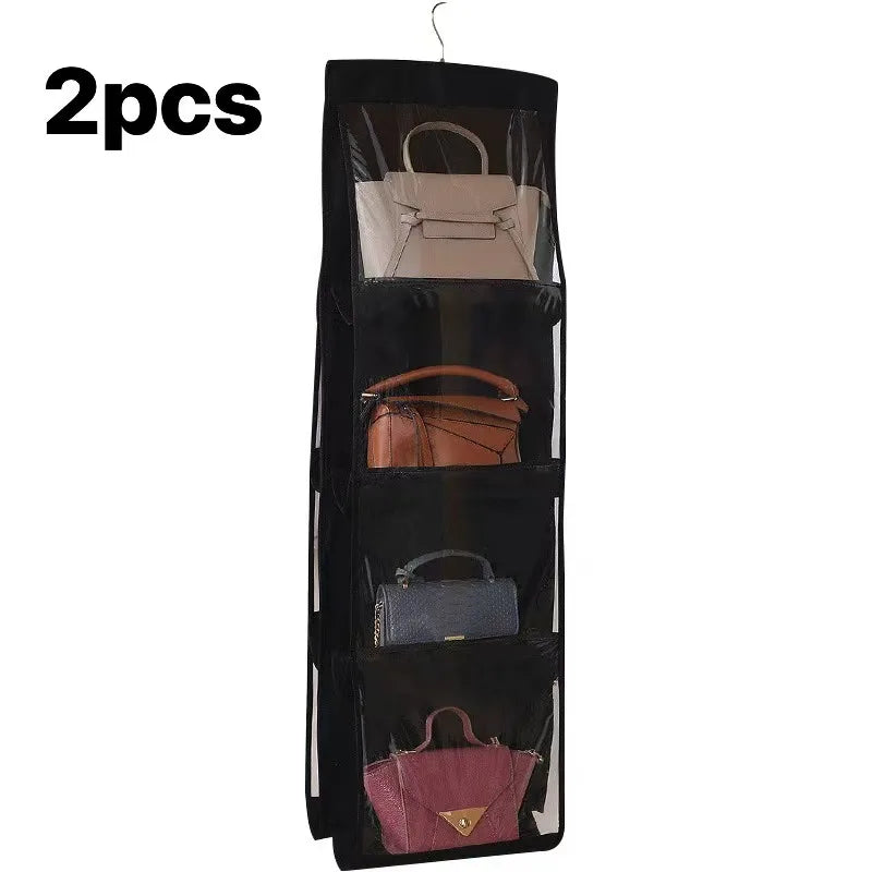Handbag Hanging Storage Bag Storage Hanging Bag Non-Woven Multi-Layer Wardrobe Storage Dustproof Double-Sided Storage Bag