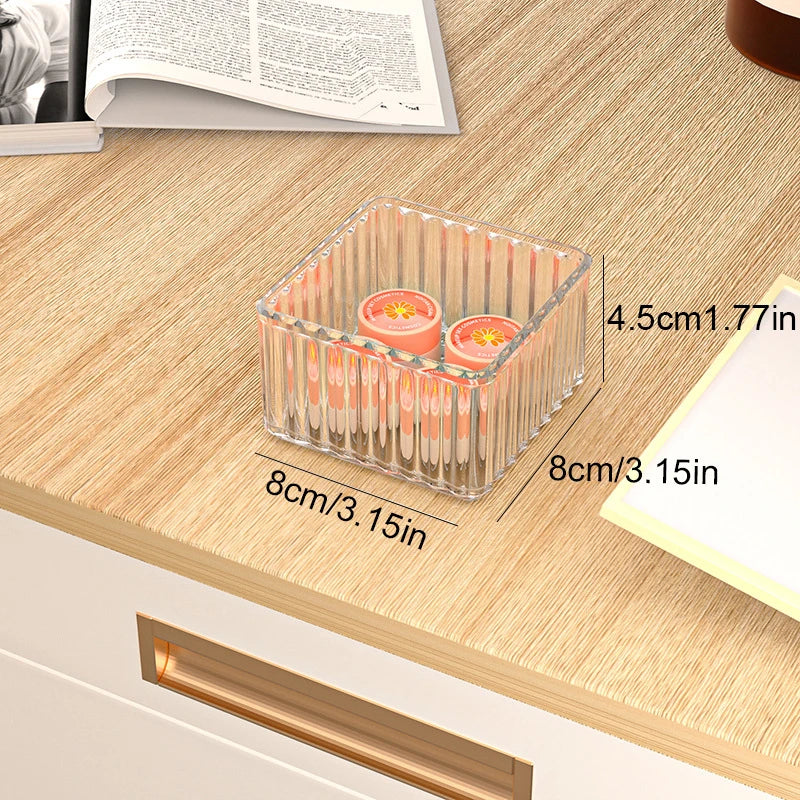 Transparent PET Multi-Compartment Drawer Organizer Cosmetic Makeup Storage Box Slide-Tracked Stackable for Desktop Kitchen Bathr