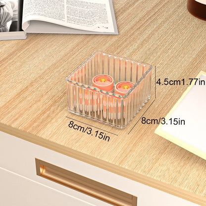 Transparent PET Multi-Compartment Drawer Organizer Cosmetic Makeup Storage Box Slide-Tracked Stackable for Desktop Kitchen Bathr