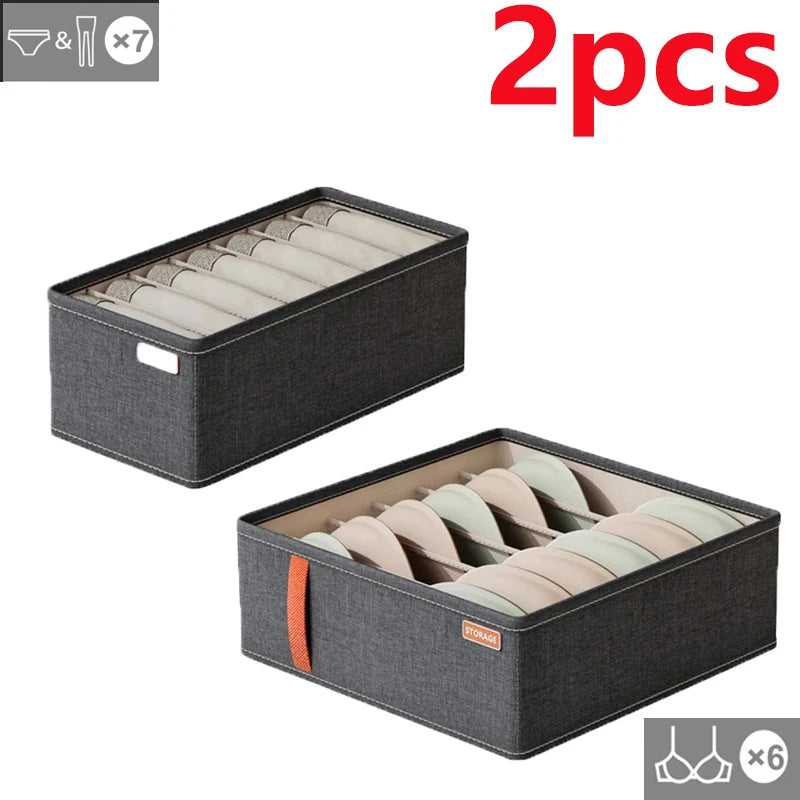 2pcUnderwear Organizers Socks Bra Storage Box Cabinet Drawer Organizer Storage Clothes Arrange Household Classified Storage Case