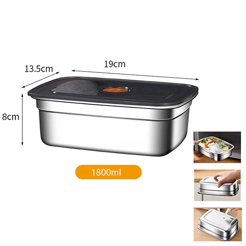 304 Stainless Steel Leak-proof Lunch Box with Lid Bento Box for Outdoor Camping Refrigerator & Freezer Storage Sealed Container