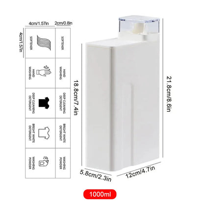 1000ml Laundry Detergent Empty Bottles Large Capacity Softener Storage Bottle Reusable Refillable Washroom Organizer Bottle