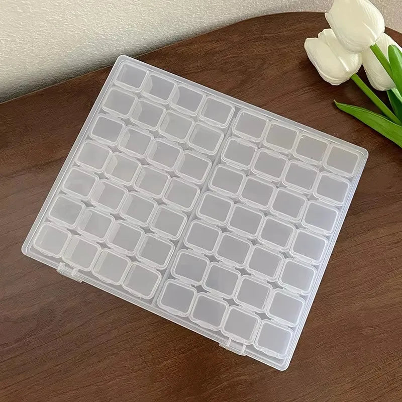 1PC 28/56 Transparent Jewelry Box Dust-Proof Earring Necklace Multi-Compartment Storage Box Hand Ring Delicate Jewelry Box