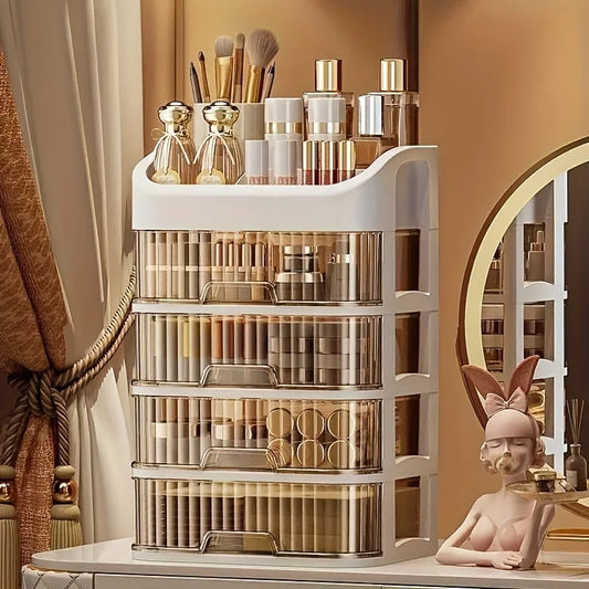 Cosmetic Storage Box Large Capacity Transparent Drawer Jewelry Makeup Storage Box Multi-layer Multi-functional Desktop Organizer