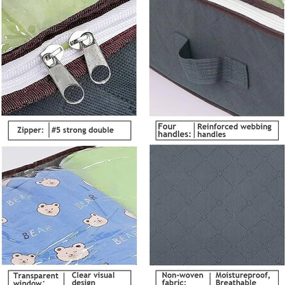 Non-woven Underbed Quilt Storage Bag Organizer Wardrobe Clothes Dust Moisture-proof Finishing Bag Foldable Storage Box