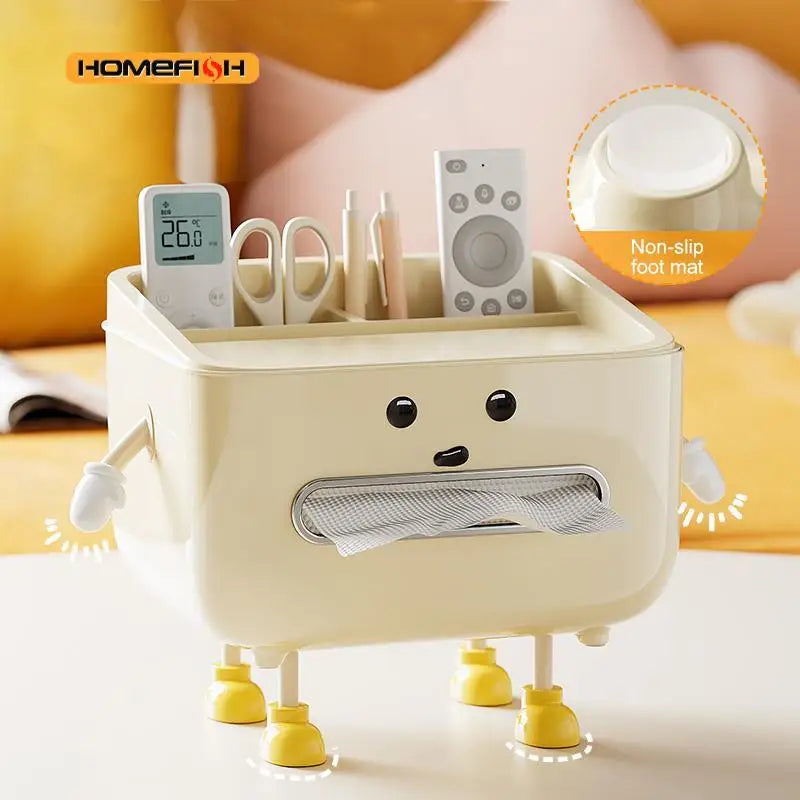 Back To School Paper Towel Box Household Living Room Bedroom Bedside Multi-function Student Dorm Desktop Organizer Box