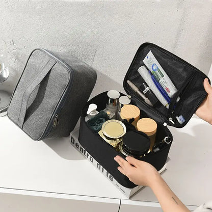 Square Business Travel Toiletry Bag Double-layer Large Capacity Makeup Bag Oxford Cloth Storage Bag Portable Handbag