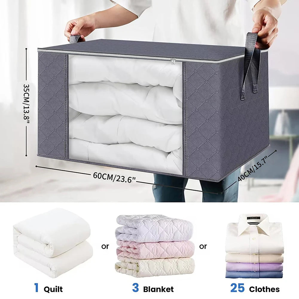 Large Capacity Clothes Storage Bag Foldable Blanket Storage Containers for Organizing Bedroom Closet