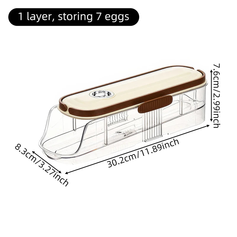 Large Egg shelf Holder for Fridge  Egg Organizer Clear Plastic Egg Container Stackable Egg Dispenser and Storage Bin