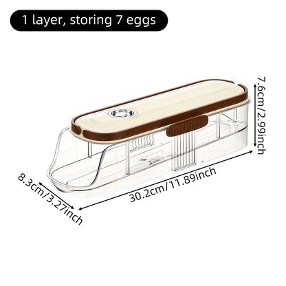 Large Egg shelf Holder for Fridge  Egg Organizer Clear Plastic Egg Container Stackable Egg Dispenser and Storage Bin