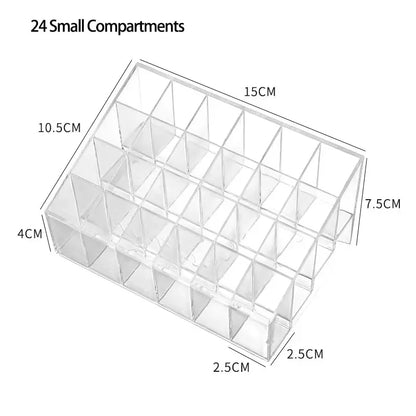 24 Grid Lipstick Holder Acrylic Cosmetics Storage Box Can Store And Sort Lipstick Nail Polish And Jewelry Display Rack