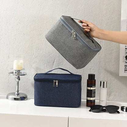 Square Business Travel Toiletry Bag Double-layer Large Capacity Makeup Bag Oxford Cloth Storage Bag Portable Handbag