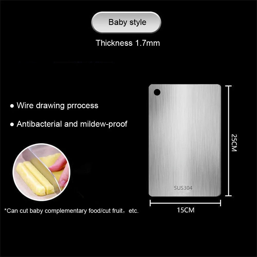 316 Stainless Steel Panel and Chopping Board Kitchen Household Thickened Double Sided Cutting Board Block Kneading Dough Boards
