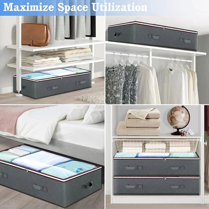 Non-woven Underbed Quilt Storage Bag Organizer Wardrobe Clothes Dust Moisture-proof Finishing Bag Foldable Storage Box