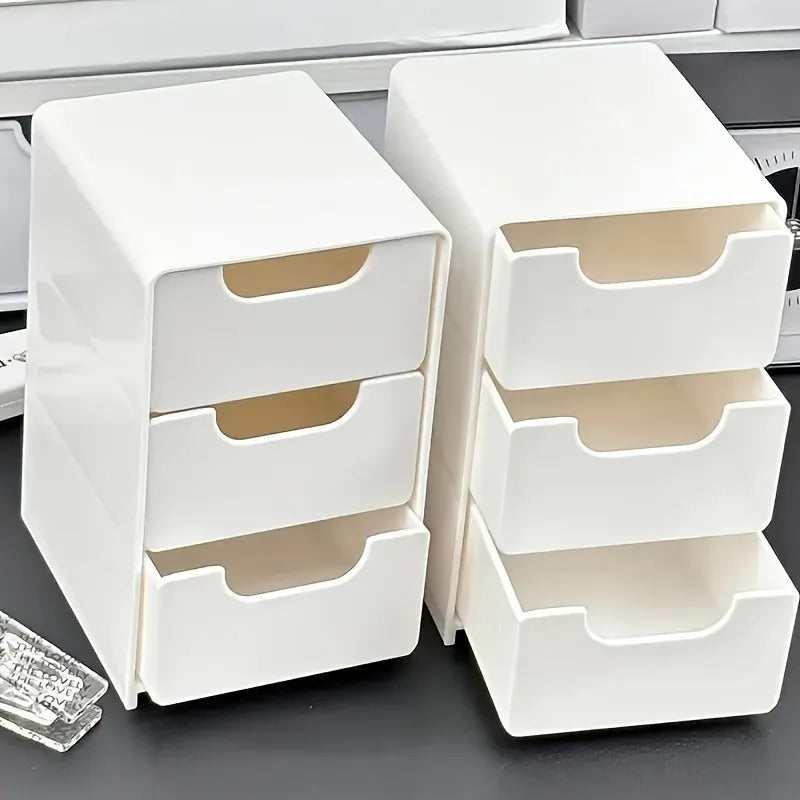 Mini Chic 3-Tier Drawer Organizer for Desk Perfect for Office Supplies, Jewelry Cosmetics Storage Desk Organizer