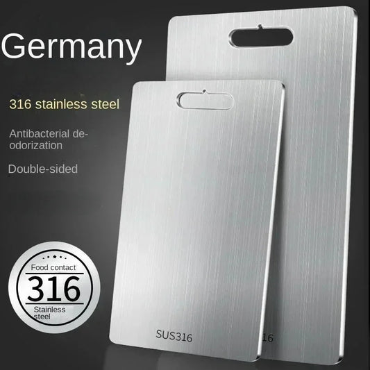 316 Stainless Steel Panel and Chopping Board Kitchen Household Thickened Double Sided Cutting Board Block Kneading Dough Boards