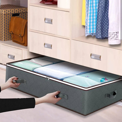 Non-woven Underbed Quilt Storage Bag Organizer Wardrobe Clothes Dust Moisture-proof Finishing Bag Foldable Storage Box