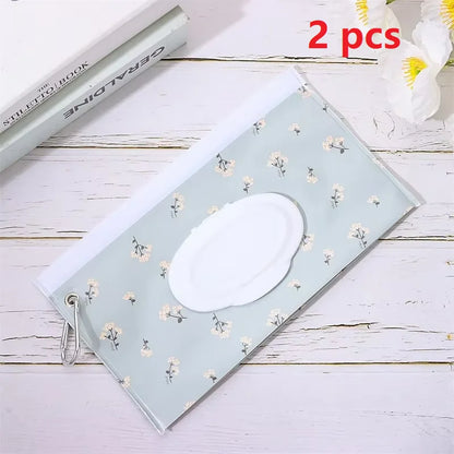EVA Baby Wet Wipe Pouch Portable Wipes Holder Case Flip Cover Snap-Strap Reusable Refillable Cosmetic Pouch Useful Tissue Box