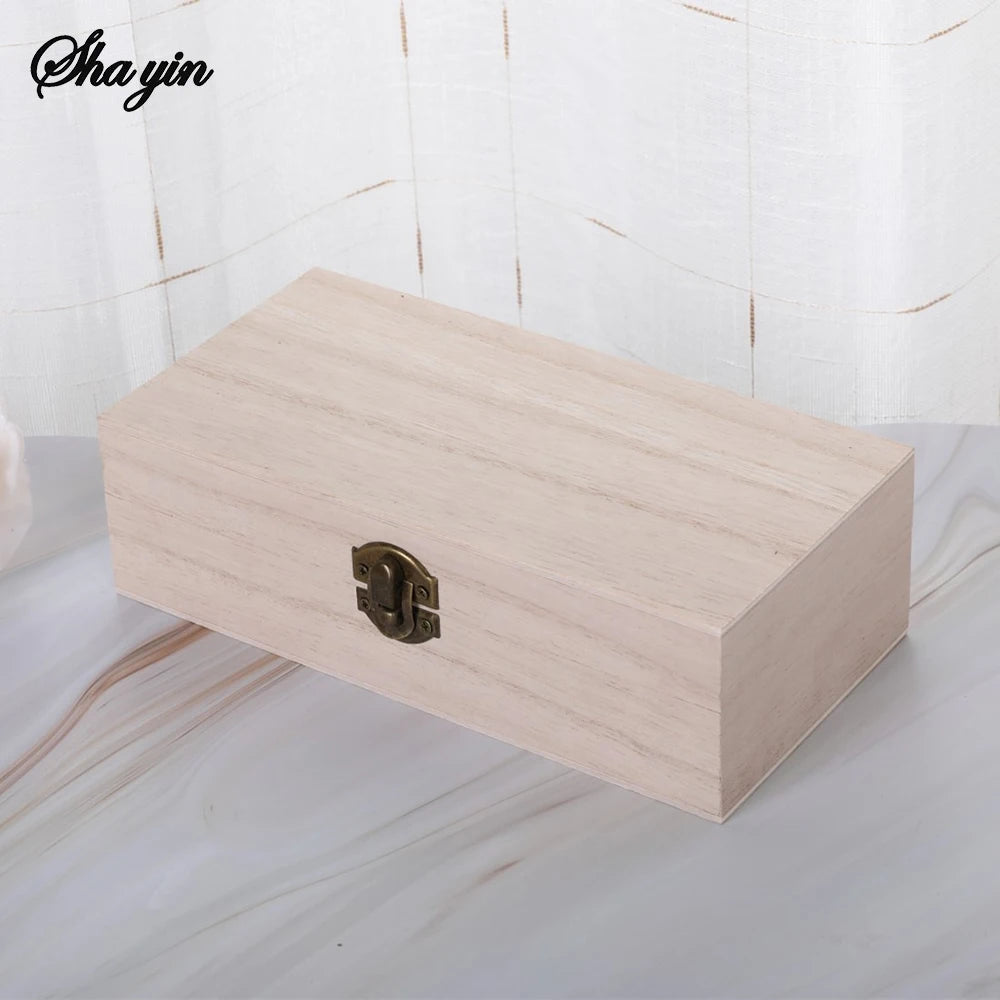 1PC Wooden Gift Box - Rectangular Wooden Box - Colored Storage Box - Wooden Gift Packaging Box