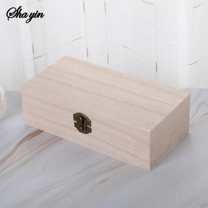 1PC Wooden Gift Box - Rectangular Wooden Box - Colored Storage Box - Wooden Gift Packaging Box