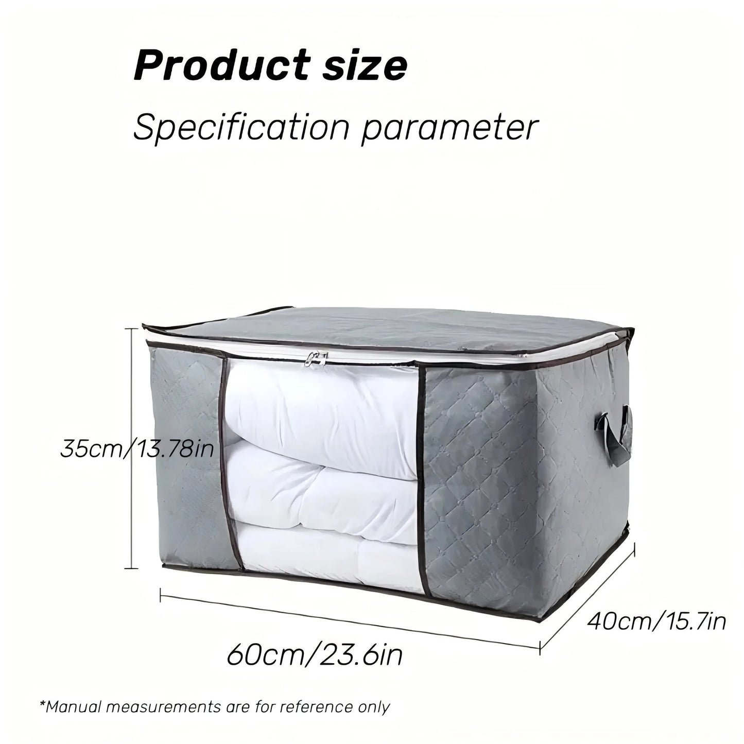 Extra Large Handle Storage Bag - Portable Clothing and Quilt Organizing Bag with Window, Durable Polyester Material, Suitable fo