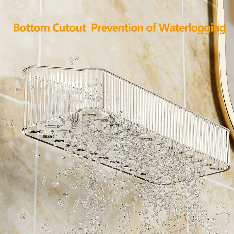 Corner Wall Mounted Cosmetics Storage Rack Plastic No Hole Required Organizer for Bathroom Accessories