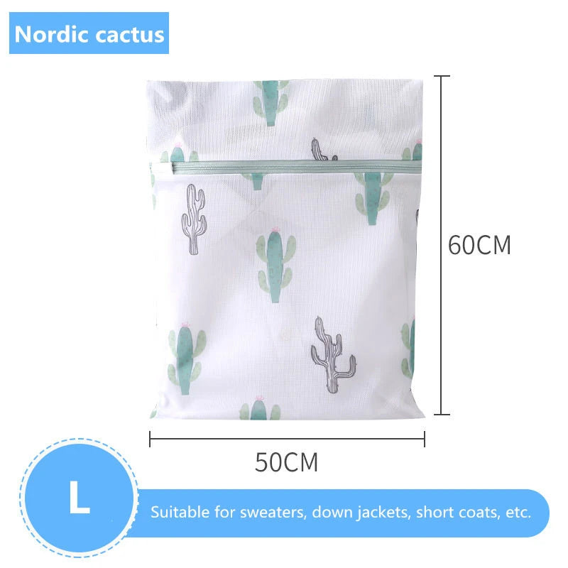 Laundry Bag Fine Mesh Cute Printted Washing Bags For Washing Machine Clothes Organizer Underwear Bra Clean Basket Multiple Sizes