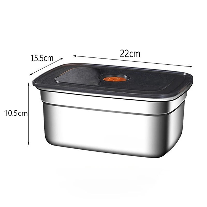 304 Stainless Steel Leak-proof Lunch Box with Lid Bento Box for Outdoor Camping Refrigerator & Freezer Storage Sealed Container