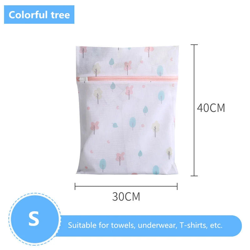 Laundry Bag Fine Mesh Cute Printted Washing Bags For Washing Machine Clothes Organizer Underwear Bra Clean Basket Multiple Sizes