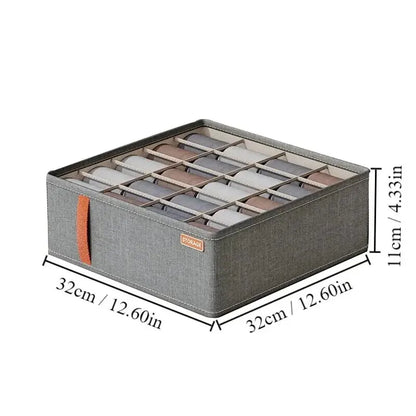 1pc Dark Grey Underwear Storage Box Socks Underwear Storage Drawer Division Multifunctional Household Wardrobe Classification