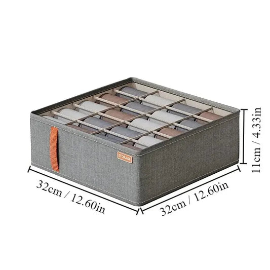 1pc Dark Grey Underwear Storage Box Socks Underwear Storage Drawer Division Multifunctional Household Wardrobe Classification